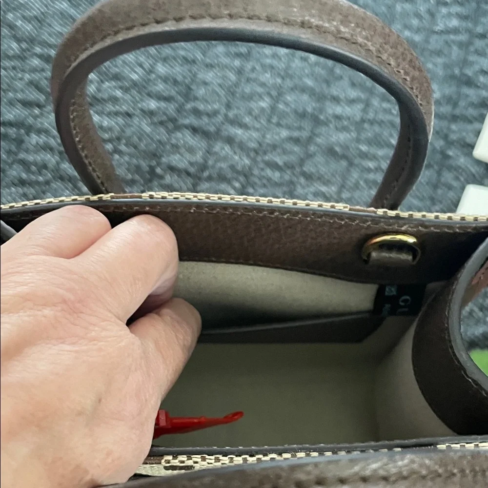 Gucci Jumbo GG Canvas Tote Mini in Brown and Tan with Adjustable Strap - Picture 9 of 11